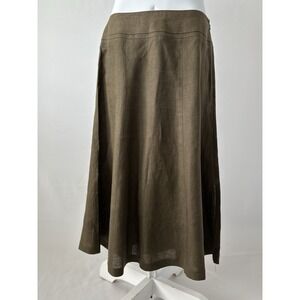 Women's Sz: 12 Talbots Irish Linen A-Line Skirt (b65) Summer Office Chic